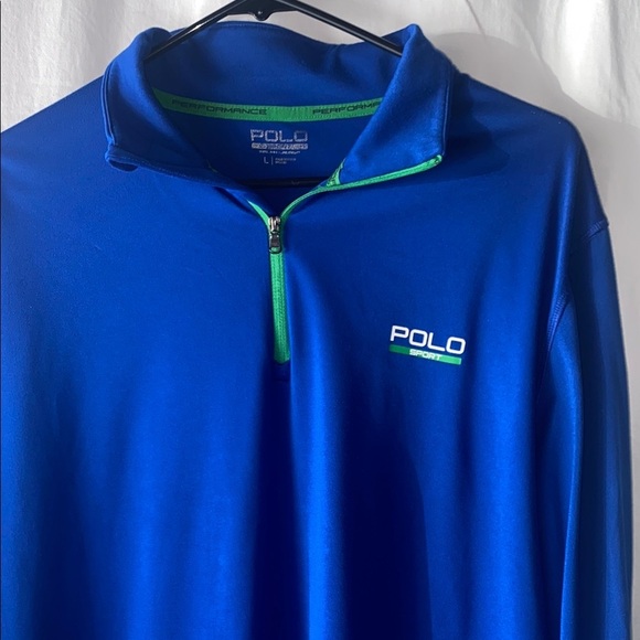 Polo by Ralph Lauren Blue Pullover with Green Accents - Picture 3 of 9